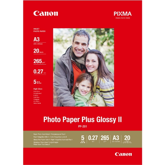 Picture of Canon PP-201 Glossy II Photo Paper Plus A3 - 20 Sheets
