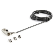 Picture of StarTech.com 6.5' (2m) 3-in-1 Universal Laptop Cable Lock - 4-Digit Combination Laptop/Desktop Security Cable Lock Compatible w/ K-Slot, Nano & Wedge Slot Computer - Anti-Theft Steel Cable