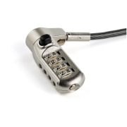 Picture of StarTech.com 6.5' (2m) 3-in-1 Universal Laptop Cable Lock - 4-Digit Combination Laptop/Desktop Security Cable Lock Compatible w/ K-Slot, Nano & Wedge Slot Computer - Anti-Theft Steel Cable