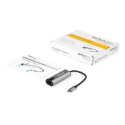 Picture of StarTech.com 2.5GbE USB C to Ethernet Adapter NBASE-T NIC - USB 3.0 Type C 2.5/1 Gigabit/100 Mbps Multi Speed Network/ USB 3.1 Laptop to RJ45/LAN Thunderbolt 3 Compatible/MacBook Pro Surface