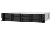 Picture of QNAP TS-1273AU-RP-8G NAS/storage server Rack (2U) Ryzen Embedded V1500B 8 GB DDR4 0 TB QNAP QTS Aluminium, Black