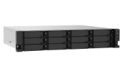 Picture of QNAP TS-1273AU-RP-8G NAS/storage server Rack (2U) Ryzen Embedded V1500B 8 GB DDR4 0 TB QNAP QTS Aluminium, Black