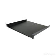 Picture of StarTech.com 1U Server Rack Shelf - Universal Rack Mount Cantilever Shelf for 19" Network Equipment Rack & Cabinet - Heavy Duty Steel – Weight Capacity 44lb/20kg - 16" Deep Tray, Black