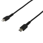 Picture of StarTech.com 6 foot (2m) Durable Black USB-C to Lightning Cable - Heavy Duty Rugged Aramid Fiber USB Type C to Lightning Charger/Sync Power Cord - Apple MFi Certified iPad/iPhone 12