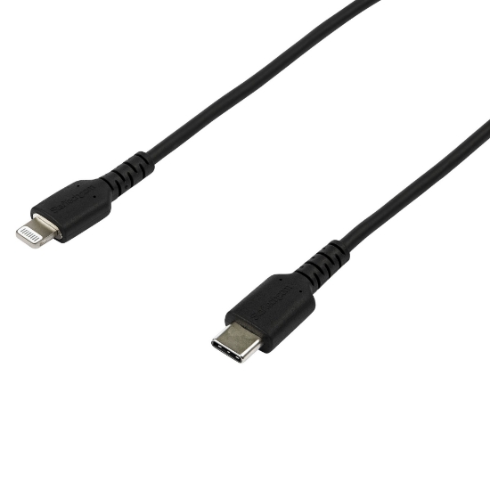 Picture of StarTech.com 6 foot (2m) Durable Black USB-C to Lightning Cable - Heavy Duty Rugged Aramid Fiber USB Type C to Lightning Charger/Sync Power Cord - Apple MFi Certified iPad/iPhone 12