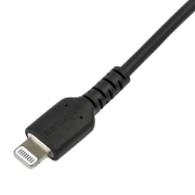 Picture of StarTech.com 6 foot (2m) Durable Black USB-C to Lightning Cable - Heavy Duty Rugged Aramid Fiber USB Type C to Lightning Charger/Sync Power Cord - Apple MFi Certified iPad/iPhone 12