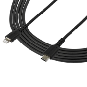 Picture of StarTech.com 6 foot (2m) Durable Black USB-C to Lightning Cable - Heavy Duty Rugged Aramid Fiber USB Type C to Lightning Charger/Sync Power Cord - Apple MFi Certified iPad/iPhone 12