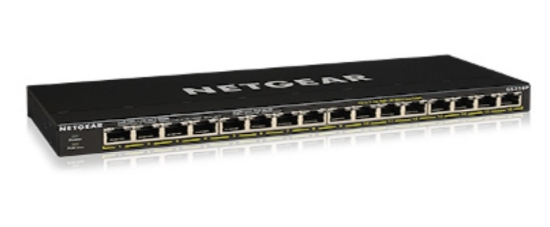 Picture of NETGEAR GS316P Unmanaged Gigabit Ethernet (10/100/1000) Power over Ethernet (PoE) Black