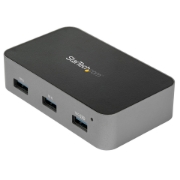 Picture of StarTech.com 4 Port USB C Hub with Power Adapter - USB 3.1/3.2 Gen 2 (10Gbps) - USB Type C to 4x USB-A - Self Powered Desktop USB Hub with Fast Charging Port (BC 1.2) - Desk Mountable~4 Port USB C Hub with Power Adapter - USB 3.2 Gen 2 (10Gbps) - USB Type C to 4x USB-A - Self Powered Desktop USB Hub with Fast Charging Port (BC 1.2) - Desk Mountable