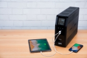 Picture of APC Back-UPS Pro, 1200VA/720W, Tower, 230V, 8x IEC C13 outlets, Sine Wave, AVR, USB Type A + C ports, LCD, User Replaceable Battery