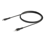 Picture of StarTech.com 3 foot (1m) Durable Black USB-C to Lightning Cable - Heavy Duty Rugged Aramid Fiber USB Type C to Lightning Charger/Sync Power Cord - Apple MFi Certified iPad/iPhone 12