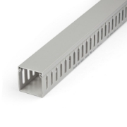 Picture of StarTech.com Open Slot Cable Management Raceway with Cover, 2"(50mm)W x 2"(50mm)H - 6.5ft(2m) length - 1/4"(8mm) Slots, PVC Network Cable Hider/Wall Wire Duct, Max 80 Cables, UL Listed