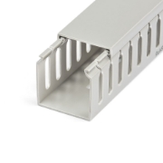 Picture of StarTech.com Open Slot Cable Management Raceway with Cover, 2"(50mm)W x 2"(50mm)H - 6.5ft(2m) length - 1/4"(8mm) Slots, PVC Network Cable Hider/Wall Wire Duct, Max 80 Cables, UL Listed