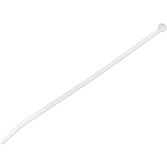 Picture of StarTech.com 10"(25cm) Cable Ties - 1/8"(4mm) wide, 2-5/8"(68mm) Bundle Diameter, 50lb(22kg) Tensile Strength, Nylon Self Locking Zip Ties w/Curved Tip, 94V-2/UL Listed, 1000 Pack - White