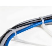 Picture of StarTech.com 8"(20cm) Cable Ties - 1/8"(4mm) wide, 2-1/8"(55mm) Bundle Diameter, 50lb(22kg) Tensile Strength, Nylon Self Locking Zip Ties w/ Curved Tip - 94V-2/UL Listed, 1000 Pack - White