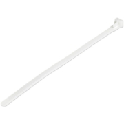 Picture of StarTech.com 8"(20cm) Reusable Cable Ties - 1/4"(7mm) wide, 1-7/8"(50mm) Bundle Dia. 50lb(22kg) Tensile Strength, Releasable Nylon Ties, Indoor/Outdoor, 94V-2/UL Listed, 100 Pack - White