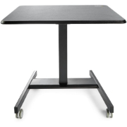 Picture of StarTech.com Mobile Standing Desk - Portable Sit Stand Ergonomic Height Adjustable Cart on Wheels - Rolling Computer/Laptop Workstation Table with Locking One-Touch Lift for Teacher/Student