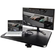 Picture of StarTech.com Mobile Standing Desk - Portable Sit Stand Ergonomic Height Adjustable Cart on Wheels - Rolling Computer/Laptop Workstation Table with Locking One-Touch Lift for Teacher/Student