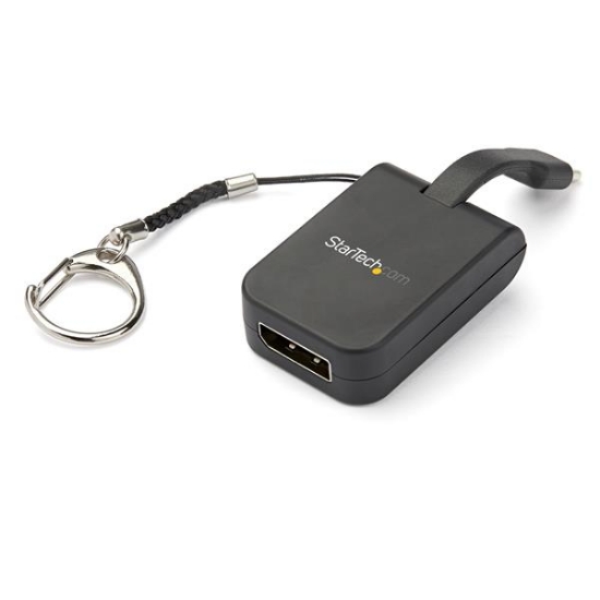 Picture of StarTech.com Compact USB C to DisplayPort 1.4 Adapter - 8K 60Hz/4K USB-C to DP Video Converter w/ Keychain Ring - USB Type-C DP Alt Mode (HBR3 HDR DSC) to DP Monitor Dongle - TB3 Compatible