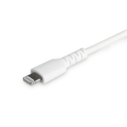Picture of StarTech.com 6 foot (2m) Durable White USB-C to Lightning Cable - Heavy Duty Rugged Aramid Fiber USB Type C to Lightning Charger/Sync Power Cord - Apple MFi Certified iPad/iPhone 12
