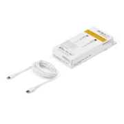 Picture of StarTech.com 6 foot (2m) Durable White USB-C to Lightning Cable - Heavy Duty Rugged Aramid Fiber USB Type C to Lightning Charger/Sync Power Cord - Apple MFi Certified iPad/iPhone 12