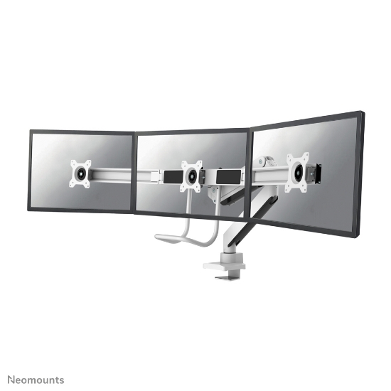 Picture of Neomounts NM-D775DX3WHITE Monitor arm 17-27" - gas spring - Topfix - 180°-stop