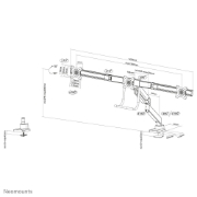 Picture of Neomounts NM-D775DX3WHITE Monitor arm 17-27" - gas spring - Topfix - 180°-stop