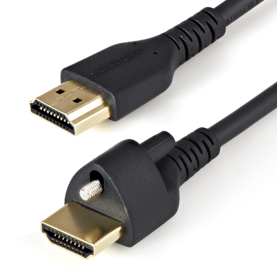 Picture of StarTech.com 3ft (1m) HDMI Cable with Locking Screw - 4K 60Hz HDR - High Speed HDMI 2.0 Monitor Cable with Locking Screw Connector for Secure Connection - HDMI Cable with Ethernet - M/M
