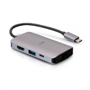 Picture of C2G USB-C 4-in-1 Mini Dock with HDMI, USB-A, Ethernet, and USB-C Power Delivery up to 100W - 4K 30Hz