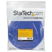 Picture of StarTech.com 50ft Hook and Loop Roll - Cut-to-Size Reusable Cable Ties - Bulk Industrial Wire Fastener Tape /Adjustable Fabric Wraps Blue / Resuable Self Gripping Cable Management Straps