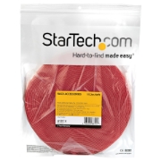 Picture of StarTech.com 50ft Hook and Loop Roll - Cut-to-Size Reusable Cable Ties - Bulk Industrial Wire Fastener Tape /Adjustable Fabric Wraps Red / Resuable Self Gripping Cable Management Straps