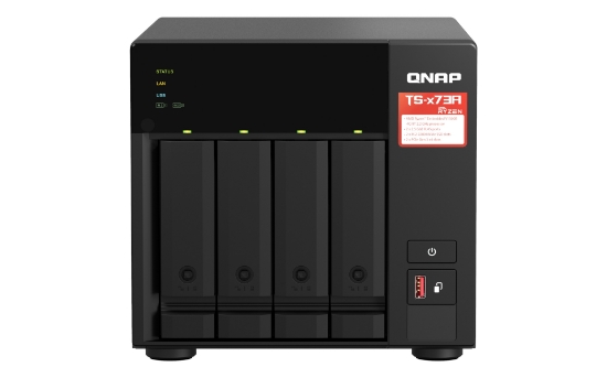 Picture of QNAP TS-473A NAS Tower Ryzen Embedded V1500B 8 GB DDR4 0 TB QNAP Turbo System Black