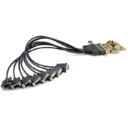 Picture of StarTech.com 8-Port PCI Express RS232 Serial Adapter Card, PCIe RS232 Serial Card, 16C1050 UART, Multiport Serial DB9 Controller/Expansion Card, 15kV ESD Protection, Windows Only - TAA