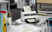 Picture of Epson DS-730N Sheet-fed scanner 600 x 600 DPI A4 Black, Grey