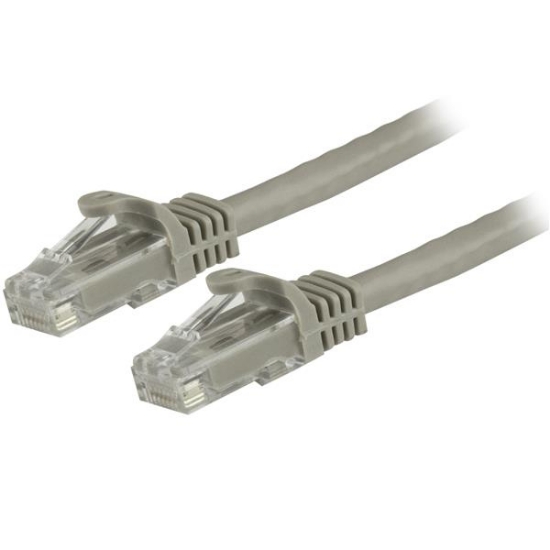 Picture of StarTech.com 1.5m CAT6 Ethernet Cable - Grey CAT 6 Gigabit Ethernet Wire -650MHz 100W PoE RJ45 UTP Network/Patch Cord Snagless w/Strain Relief Fluke Tested/Wiring is UL Certified/TIA