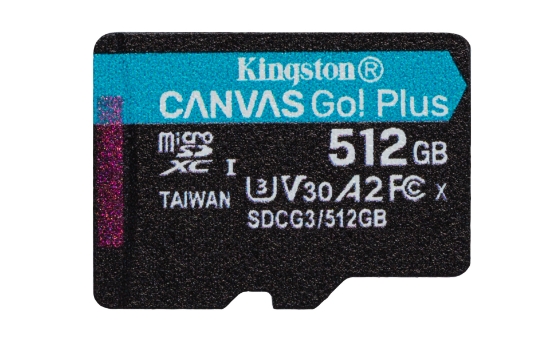 Picture of Kingston Technology 512GB microSDXC Canvas Go Plus 170R A2 U3 V30 Single Pack w/o ADP