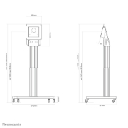 Picture of Neomounts NM-HUB2LIFTSILVER TV trolley up to 50" - motorised