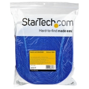 Picture of StarTech.com 100ft Hook and Loop Roll - Cut-to-Size Reusable Cable Ties - Bulk Industrial Wire Fastener Tape /Adjustable Fabric Wraps Blue / Resuable Self Gripping Cable Management Straps