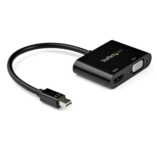 Picture of StarTech.com Mini DisplayPort to HDMI VGA Adapter - mDP 1.2 HBR2 to HDMI 2.0 (4K 60Hz) or VGA 1080p Video Converter Dongle - Mini DP to HDMI or VGA Monitor - Thunderbolt 2 Compatible