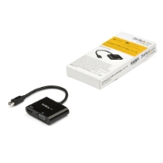 Picture of StarTech.com Mini DisplayPort to HDMI VGA Adapter - mDP 1.2 HBR2 to HDMI 2.0 (4K 60Hz) or VGA 1080p Video Converter Dongle - Mini DP to HDMI or VGA Monitor - Thunderbolt 2 Compatible