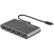 Picture of StarTech.com Thunderbolt 3 Mini Dock - Portable Dual Monitor Docking Station w/HDMI 4K 60Hz, 2x USB-A Hub (3.0/2.0), GbE - 11in/28cm Cable - TB3 Multiport Adapter - Mac/Windows