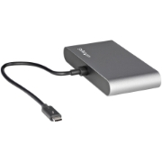 Picture of StarTech.com Thunderbolt 3 Mini Dock - Portable Dual Monitor Docking Station w/HDMI 4K 60Hz, 2x USB-A Hub (3.0/2.0), GbE - 11in/28cm Cable - TB3 Multiport Adapter - Mac/Windows