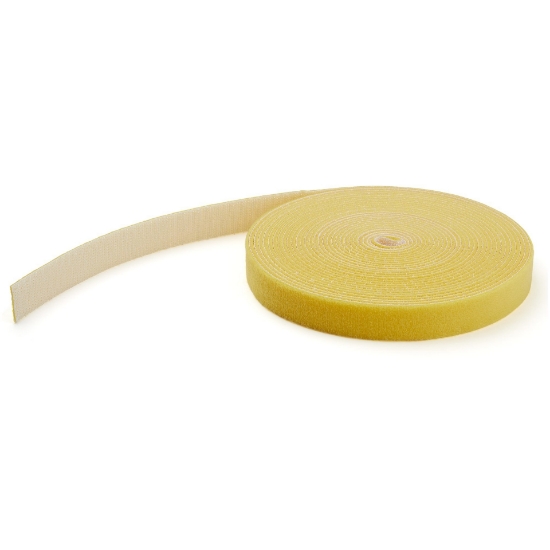Picture of StarTech.com 25ft Hook and Loop Roll - Cut-to-Size Reusable Cable Ties - Bulk Industrial Wire Fastener Tape /Adjustable Fabric Wraps Yellow / Resuable Self Gripping Cable Management Straps