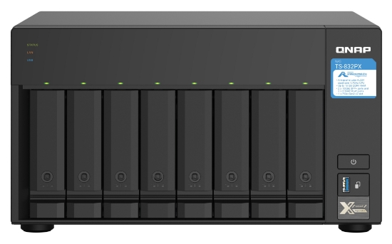 Picture of QNAP TS-832PX NAS Tower Annapurna Labs AL324 4 GB DDR4 0 TB QNAP Turbo System Aluminium, Black