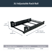 Picture of StarTech.com 3U Fixed 19" Adjustable Depth Universal Server Rack Rails