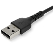 Picture of StarTech.com 2m USB A to USB C Charging Cable - Durable Fast Charge & Sync USB 2.0 to USB Type C Data Cord - Rugged TPE Jacket Aramid Fiber M/M 3A Black - Samsung S10, iPad Pro, Pixel