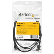 Picture of StarTech.com 2m USB A to USB C Charging Cable - Durable Fast Charge & Sync USB 2.0 to USB Type C Data Cord - Rugged TPE Jacket Aramid Fiber M/M 3A Black - Samsung S10, iPad Pro, Pixel