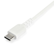 Picture of StarTech.com 1m USB A to USB C Charging Cable - Durable Fast Charge & Sync USB 2.0 to USB Type C Data Cord - Rugged TPE Jacket Aramid Fiber M/M 3A White - Samsung S10, iPad Pro, Pixel