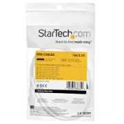 Picture of StarTech.com 1m USB A to USB C Charging Cable - Durable Fast Charge & Sync USB 2.0 to USB Type C Data Cord - Rugged TPE Jacket Aramid Fiber M/M 3A White - Samsung S10, iPad Pro, Pixel