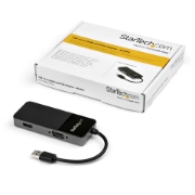 Picture of StarTech.com USB 3.0 to HDMI and VGA Adapter - 4K/1080p USB Type-A Dual Monitor Multiport Adapter Converter - External Video Graphics Card for Multiple Screens - Multi Display USB Adapter